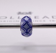 Trollbeads Blue Glass Bead Sterling Silver Core New Retired