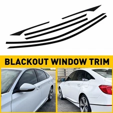 Black Chrome Blackout Delete Trim Window Fit 2018-2022 Accord Honda Sedan US
