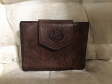 VTG Buxton Top Grain Cowhide Brown Leather Wallet w/t Coin Snap Compartment
