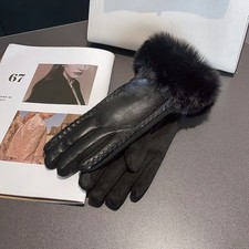 Women  s Winter PU Leather Gloves, Warm Thermal Lined Gloves with Soft Faux Fur