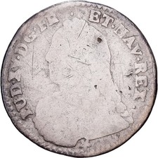 Frankreich, Louis XV, 1/10 &Eacute;cu aux branches d'olivier, 1728, Montpellier