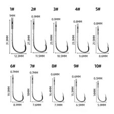 100/200/30pcs/box Double Backspinal Crooked Beak Fish Hook Long Shank Handle Bar