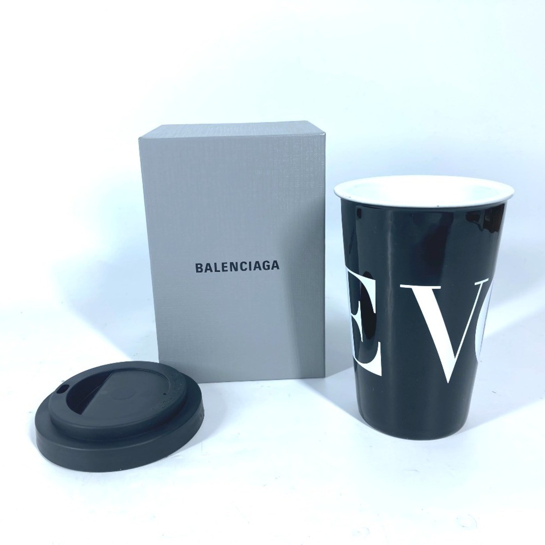 Balenciaga Vogue Logo Cup With Lid Tableware Interior Tumbler Pottery Black thumbnail 6