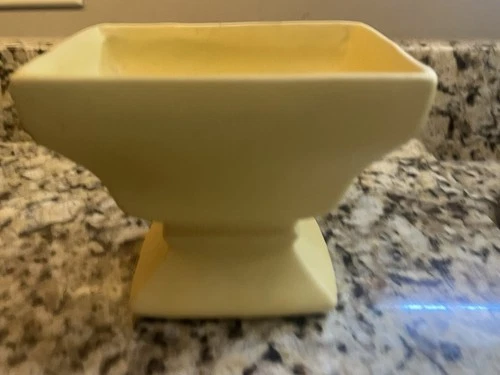 McCOY - Glazed Pedestal Planter- Matte YELLOW - Garden Club Line - #323