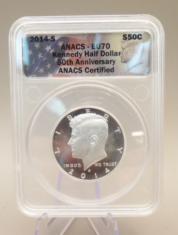 2014 ANACS EU70 Kennedy Half Dollar 50th Anniversary