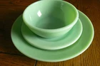 Fire King Jadeite Restaurant Ware Bowl Dinner Plate Salad Plate FREE US SHIP