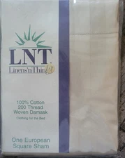 Vintage Linens n Things Euro European Sham Pillow Case Solid Damask 26"x26"