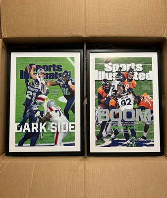 Seattle Seahawks SB XLVIII & LX Sports Illustrated RP Framed 11 x 17'' Posters