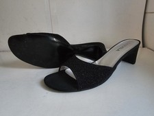 CARVELA DESIGNER VINTAGE UK 7 EU 40 WOMENS BLACK LOW HEELS MULES SANDALS