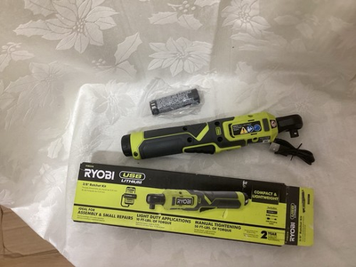 #ad Ryobi FVRC51K USB Lithium 3 8quot; Ratchet Kit Battery Charger with Battery T 271 $47.49