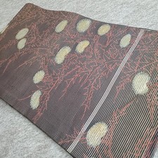 Japanischer Kimono 1663 Retro Obi Gürtel Nagoya Distel Aki Taisho