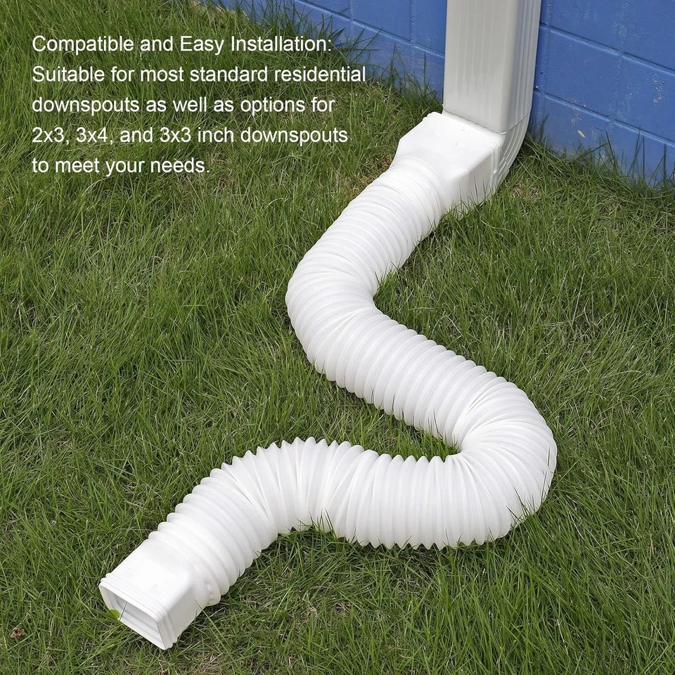 11.5ft Long Gutter Downspout Extensions Flexible, Drain Downspout Extender, Down - Image 4 of 4