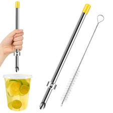 1Pc 316 Stainless Steel Straw Puncher for Plastic Lids Lemonade,Straw Hole Punch