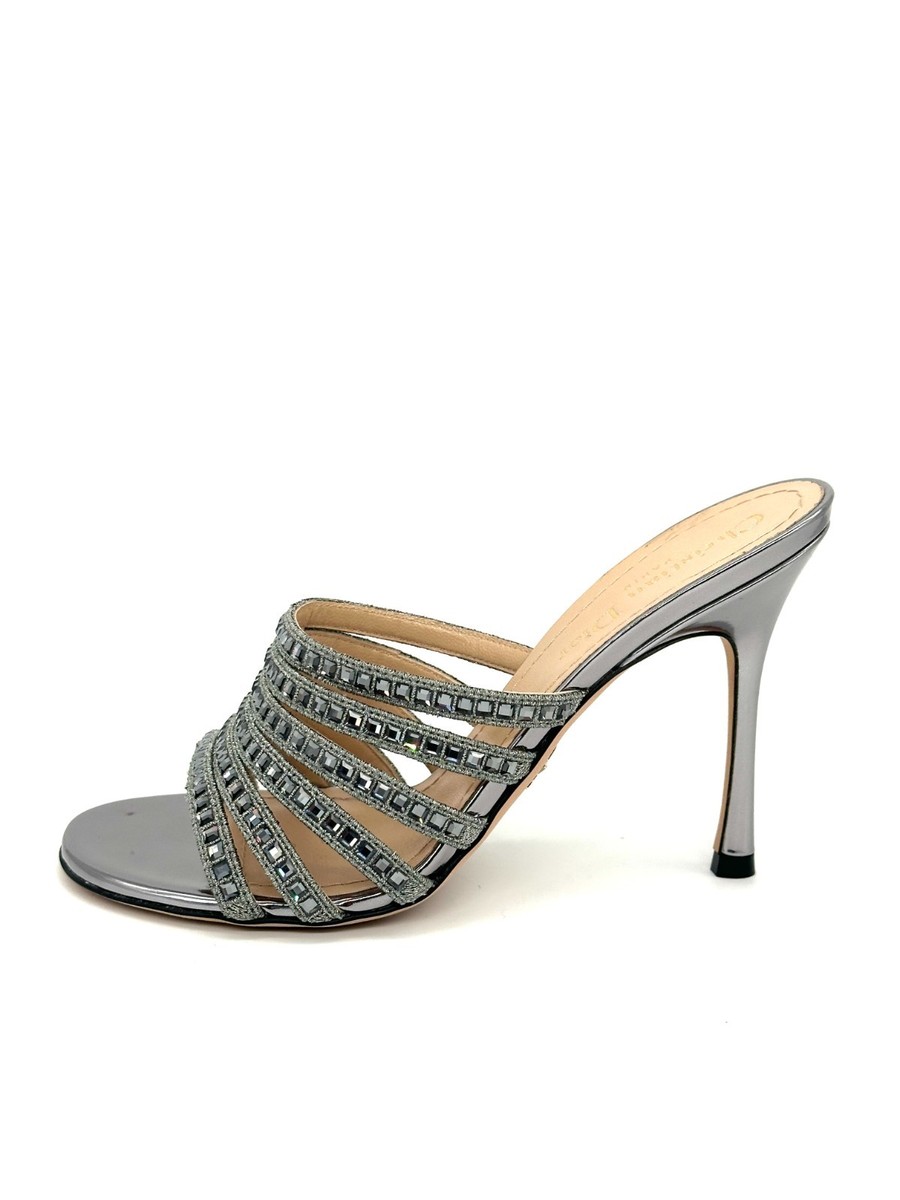 Christian Dior サンダル キラキラ DIOR GEM Strass Crystal Embellished Heeled Slides Sandals Mules