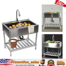 Stainless Steel Utility Sink Commercial Restaurant Laundry Sink Kitchen Sink