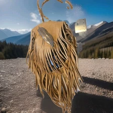 Native Fringe Soft leather and silver medicine bag