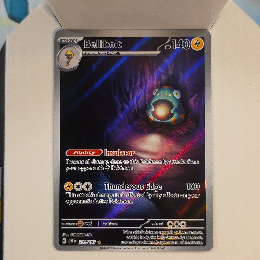 Pokémon TCG Bellibolt Obsidian Flames Holo Card 201/197 Illustration Rare Mint