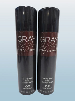 EVERPRO GRAY AWAY PROFESSIONAL TEMPORARY ROOT CONCEALER 02 DARK BROWN 2 OZ 2PC