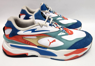 Puma R II Running System Mens Size 8 Red White Gold Blue Sneakers Shoe 385796-01