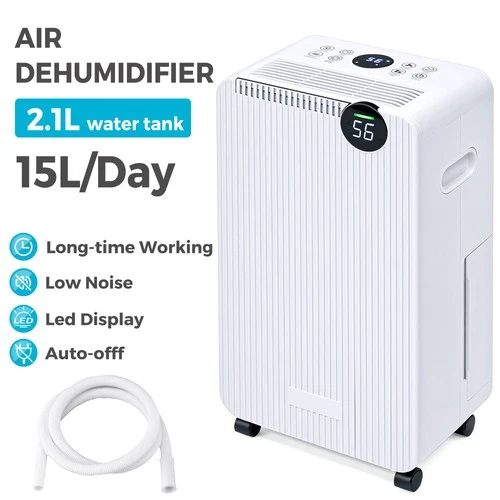 15L/Day Air Dehumidifiers Compact and Portable Dehumidifier 2100ML Water Tank