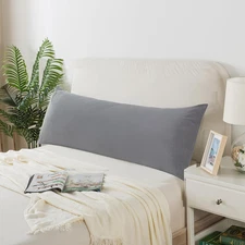 Grey Body Pillow for Adults Shredded Memory Foam Long Pillow for Sleeping Firm H