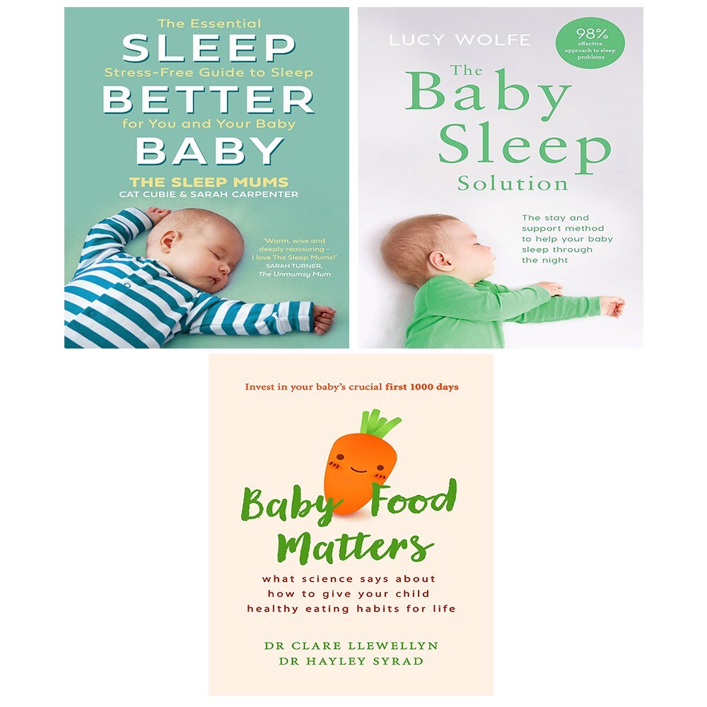 Sleep Better Baby Cat Cubie,Baby Sleep Solution,Baby Food Matters 3 Books Set PB