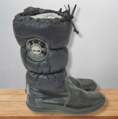 Timberland Snow Boots Womens Size 3 Black Mid-Calf Insulated Winter Outdoor