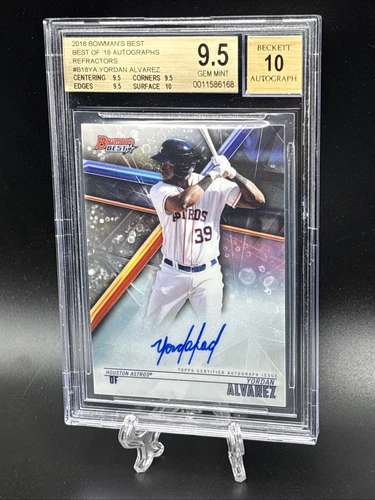 2018 Bowman’s Best Yordan Alvarez Refractor Autograph #B18YA BGS 9.5/10 GEM AUTO