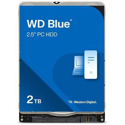 WD Blue 2TB 25 Inch Laptop Hard Drive Reliable Storage for PCs and Consoles