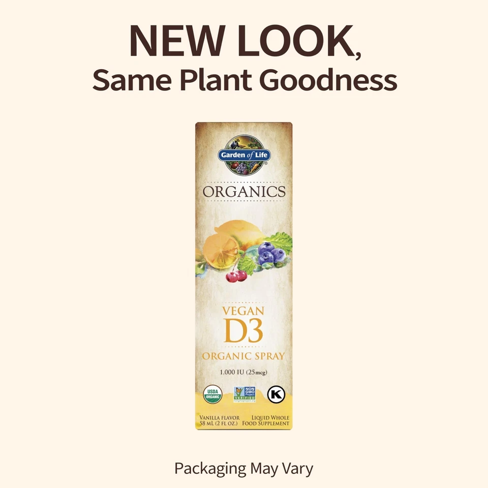 Spray orgánico vegano de vitamina D3 2 fl oz a base de plantas apoyo inmunológico sabor vainilla Foto 2 de 4