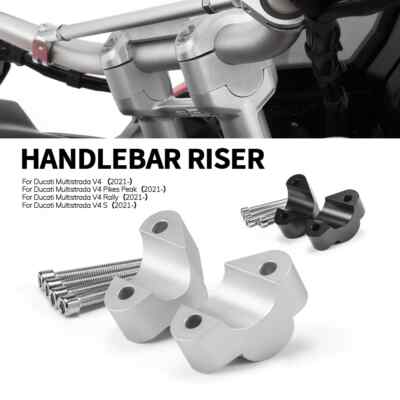 Motorcycle Handle Bar Clamp Extend Mount Riser For Ducati Multistrada V4 S 2021-