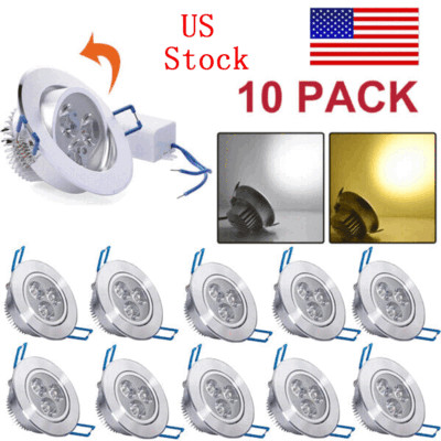 10X 9W  LED Recessed Ceiling Down Light Lamp Spotlight Driver Home Hotel Decor