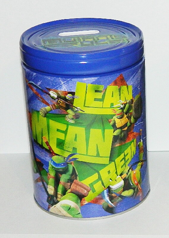 Teenage Mutant Ninja Turtles Large Round Illustrated Tin Coin Bank Style A NEW