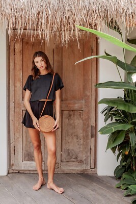 Village Thrive & Anthropologie - Handmade In Bali - Rattan crossbody purses