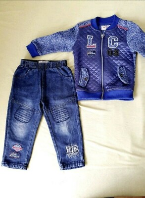 Kinder Freizeitanzug Outfit Jacke Jeans Set Lee Cooper