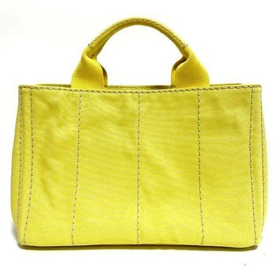 PRADA Canapa Tote Bag ANANAS Yellow Gold Hardware TU with PRADA Canapa Tote Bag ANANAS Yellow Gold Hardware TU with