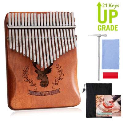 Kalimba Daumenklavier 21 Tasten Mahagoni Holz Thumb Piano für Kinder Erwachsene