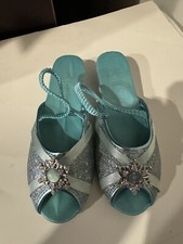 Disney Elsa Frozen Aqua Blue Costume Shoes Child Size 13/1 US