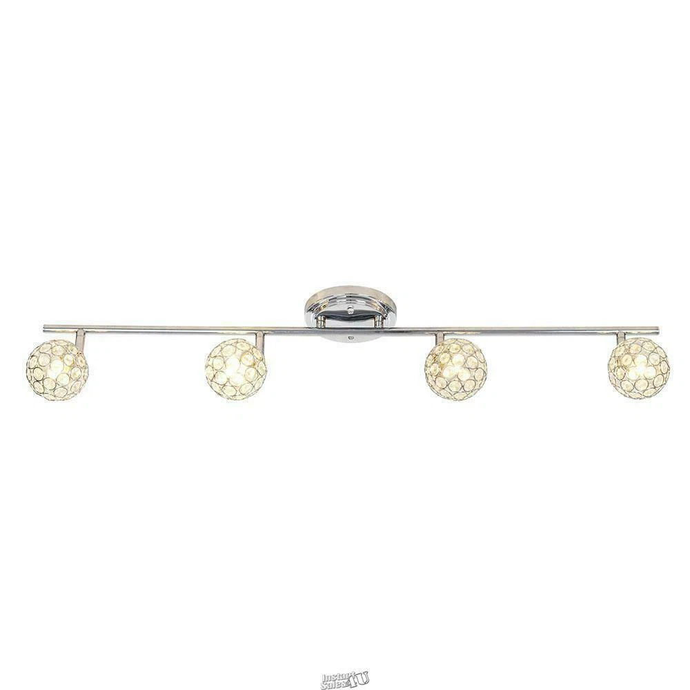 Hampton Bay 4 Light Chrome Fixed Track Lighting Kit Bar Crystal