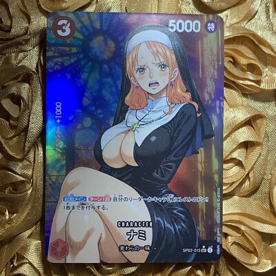 Nami ONE PIECE Nun White Waifu ACG Holo Girl Anime Card Window