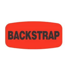 1000 each Backstrap Merchandise Store Food Labels Fl Red Black Stickers