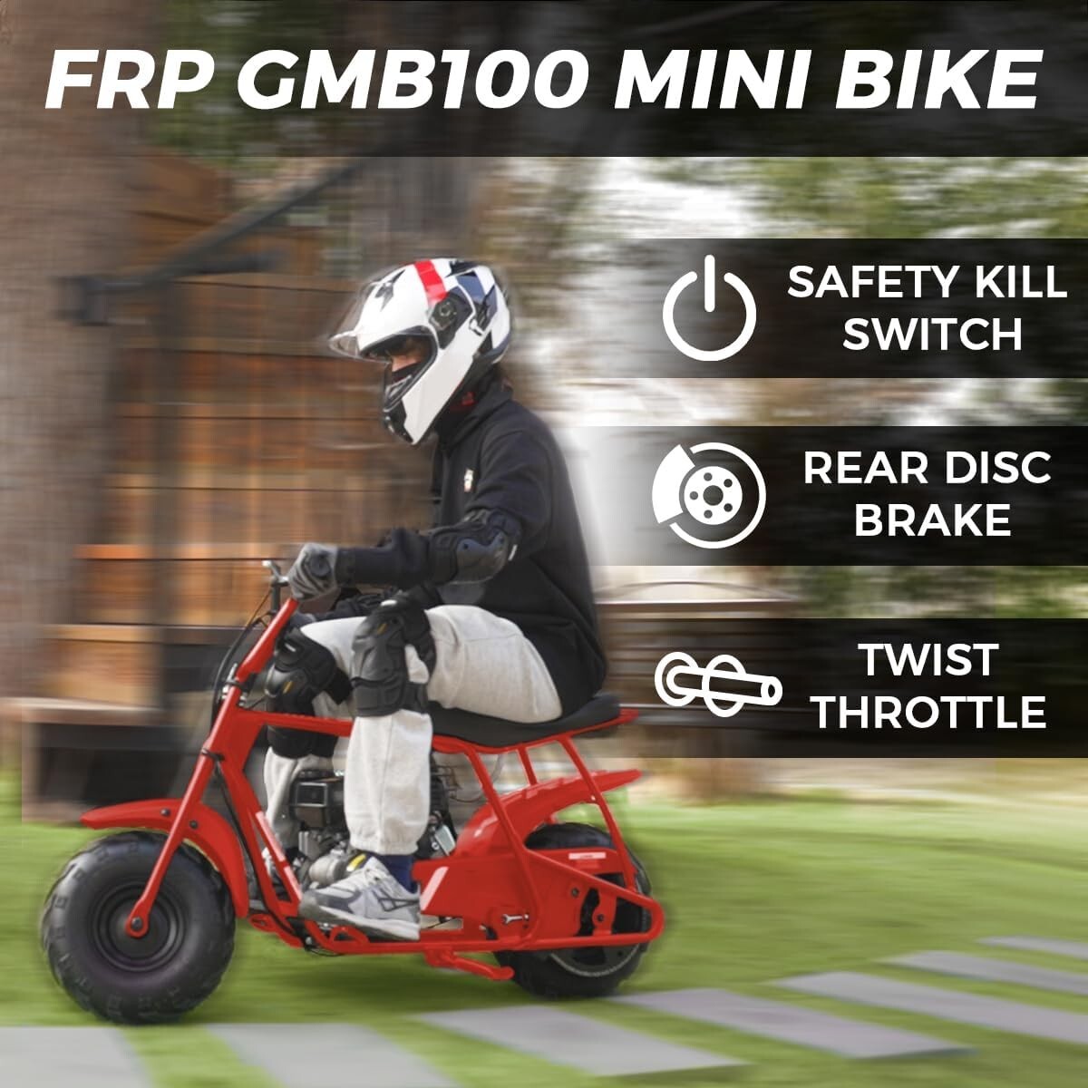 FRP GMB100 Mini Bike, 99CC 4-Stroke Mini Bikes for Adults, Off-Road 95% ...