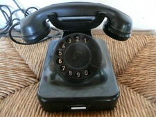 TELEFONO A DISCO  DA TAVOLO IN BACHELITE NERA  