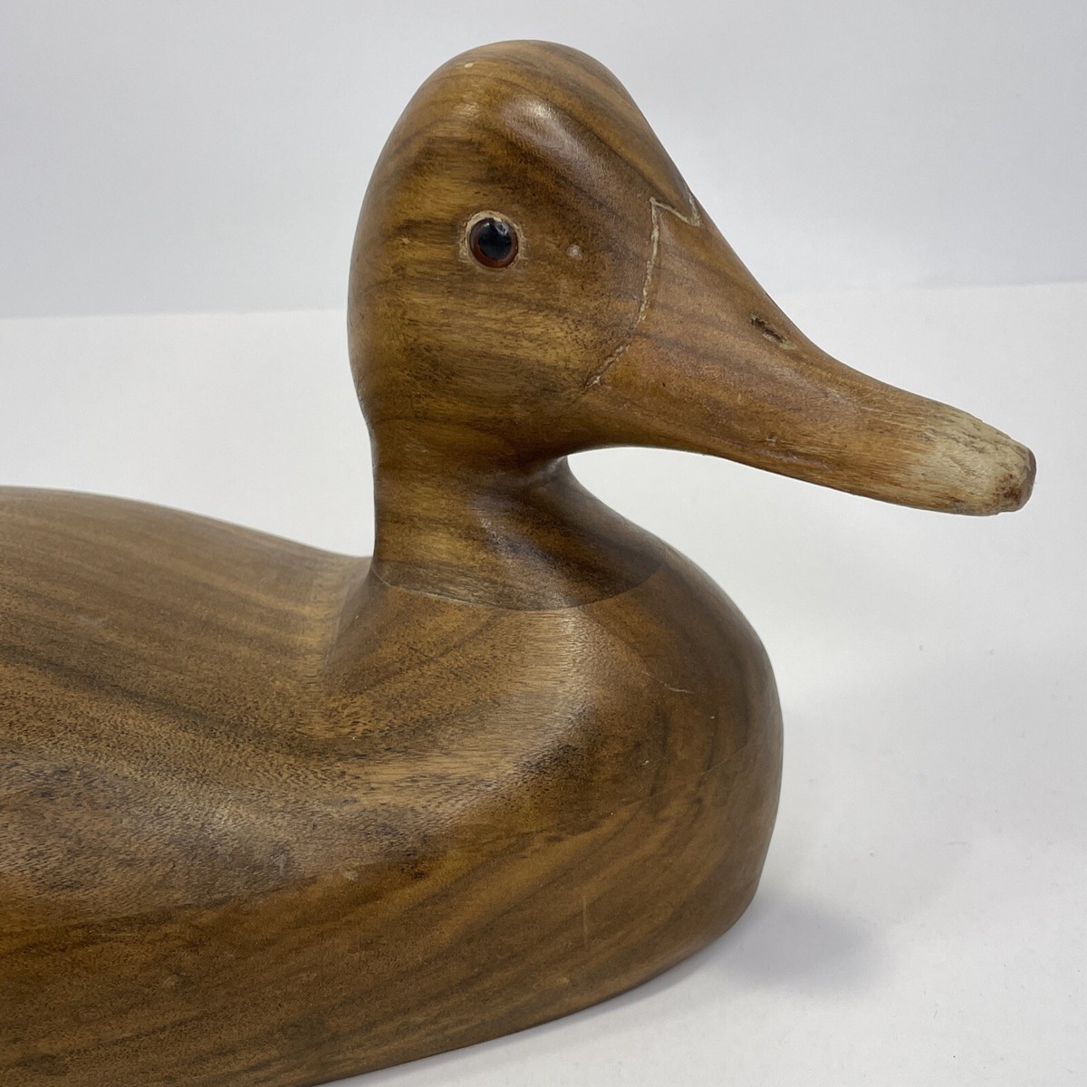 Vintage 1950s 16” Hand Carved Solid Wood Tiverton Ontario Duck