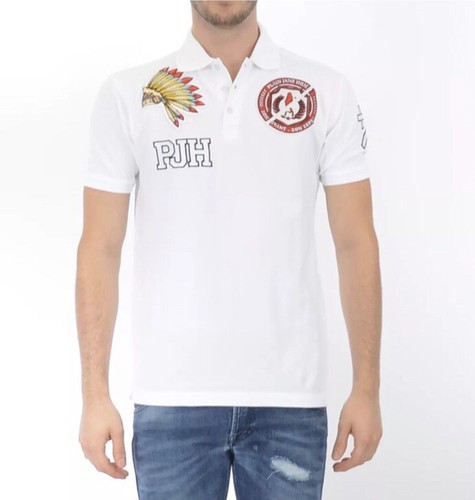 PLAIN JANE HOMME WHITE NATIVE POLO 