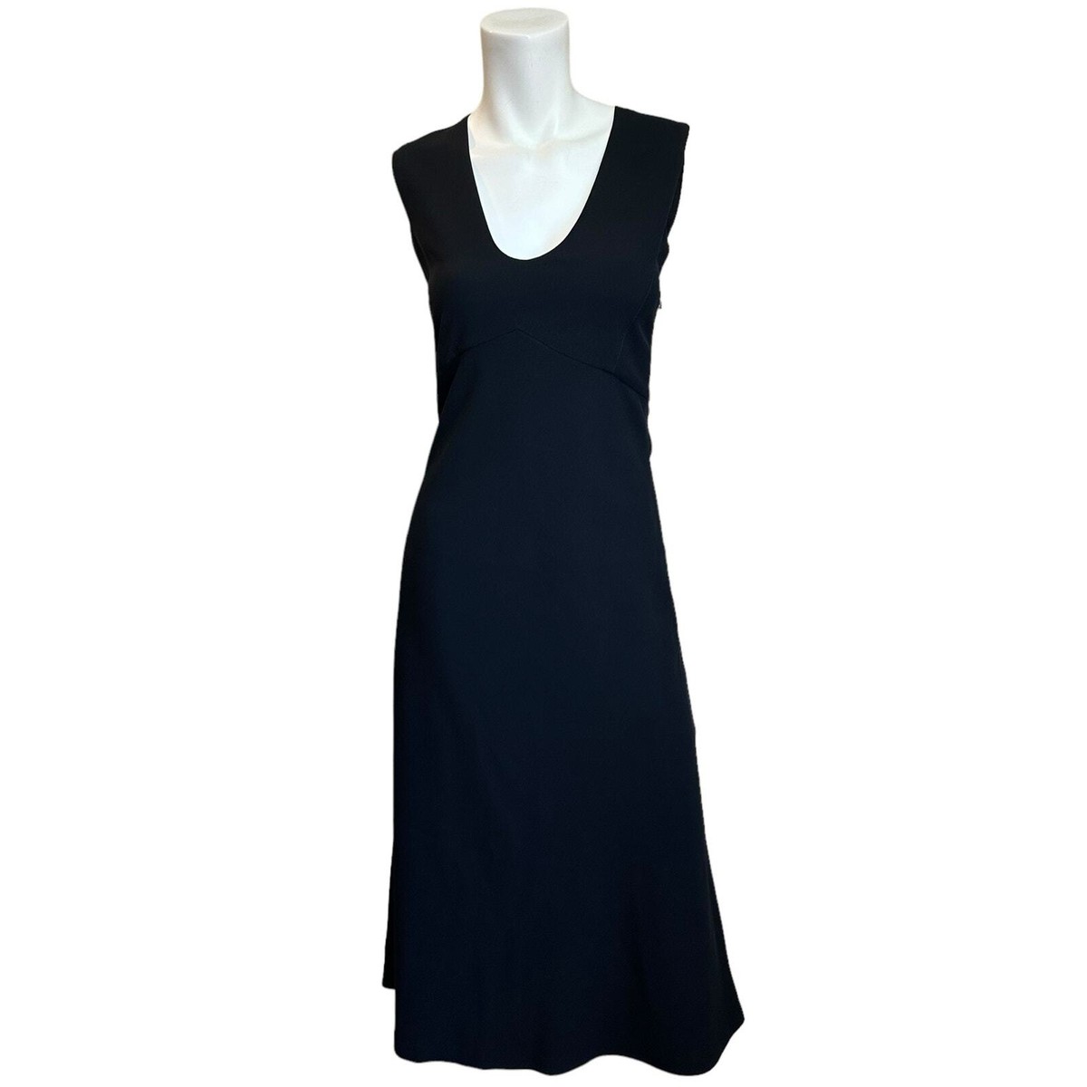 Pinko Black Classic Cocktail Flare Sleeveless Crepe Dress Palazzo Abito sz  2 | eBay