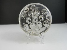 Pressed Glass Flower Frog Open 13 Hole 3 Feet Clear 4 5/8" D