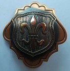 Vintage Whiting & Davis Co. Copper Fleur De Lis Clip-on Earrings — photo 3