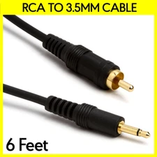 3.5mm to RCA Cable 6 FT 1/8" Male to RCA Male Cord Adapter Converter Mono Audio