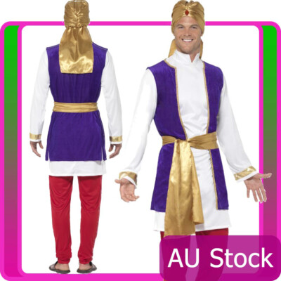 Mens Arabian Prince Costume Aladdin Storybook Shiek Desert Sultan Ali Baba Adult